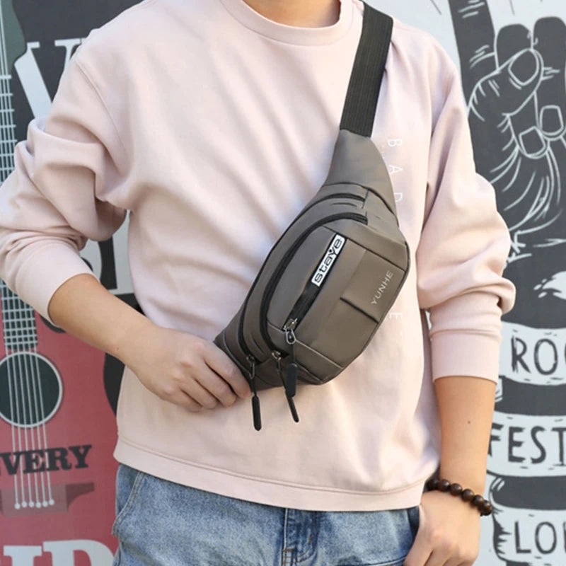 Men Waist Bag Oxford Cloth Waterproof Chest Bag Multi-layer Bag