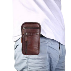 Men's Leather Waist Pack Phone Pouch Bag Belt Crossbody Shoulder Chest Pack