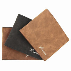 Men's Thin Leather Wallet Business Short Wallet Multi-card Soft Purse