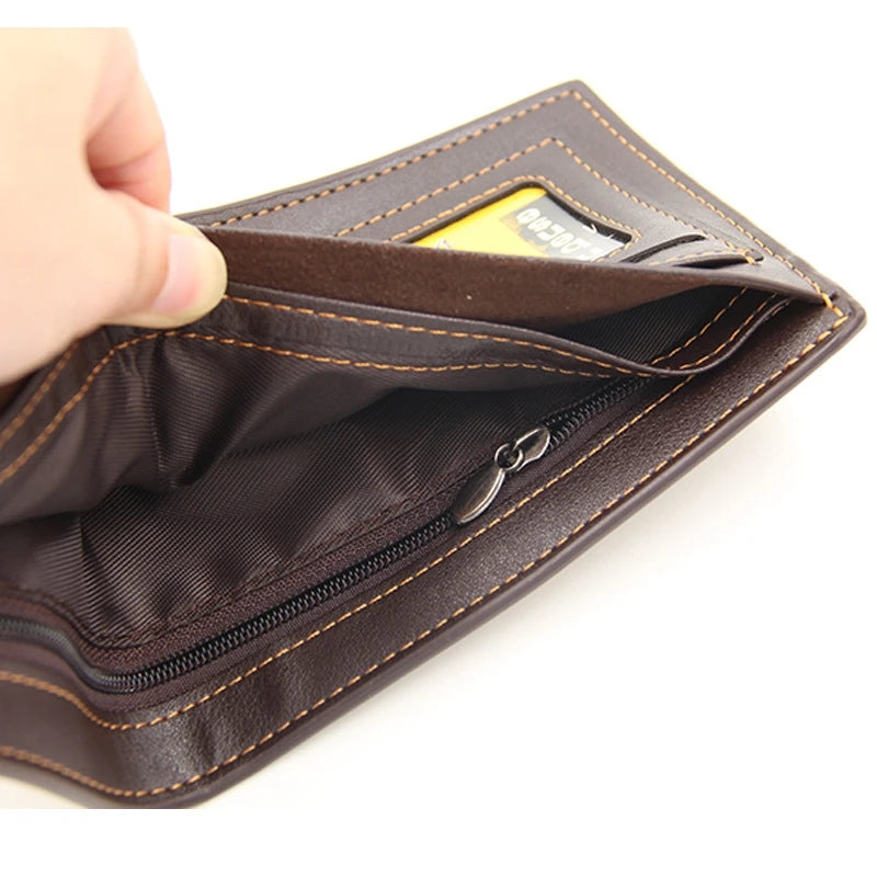 Men's Thin Leather Wallet Business Short Wallet Multi-card Soft Purse