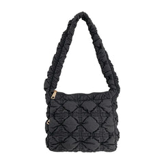 Casual Nylon Quilted Women Shoulder Bags Ruched Crossbody Bag Small Tote