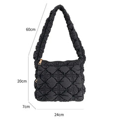 Casual Nylon Ruched Shoulder Bag for Women