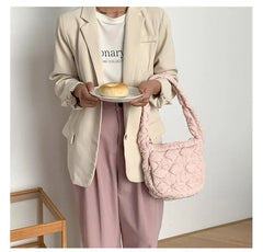 Casual Nylon Ruched Shoulder Bag for Women