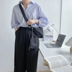 Casual Nylon Shoulder Bag Large Capacity Crossbody Handbag with Wallet