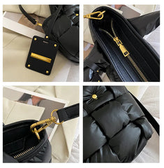 Nylon Shoulder Bag Space Cotton Padded Handbag Quilted Totes Warm Winter Small W