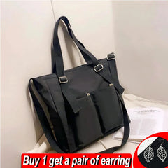 Nylon Tote Bag Waterproof ShoulderBag Large Capacity Handbag