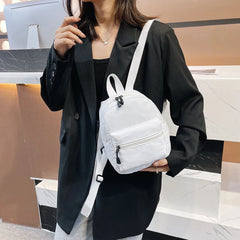 Casual Nylon Women Mini Backpack Solid Preppy Style Students School Bags Female