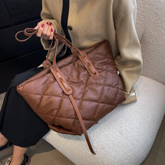 Casual PU Leather Women Tote Bag Laptop Computer Padded Handbag