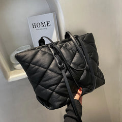 Casual PU Leather Women Tote Bag Laptop Computer Padded Handbag