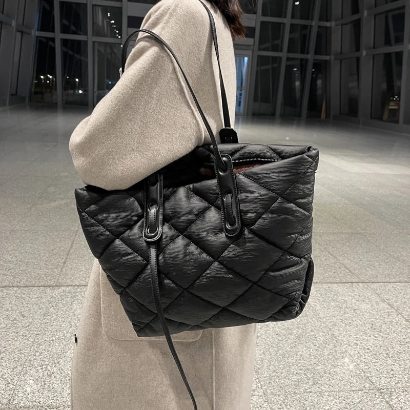 Casual PU Leather Women Tote Bag Laptop Computer Padded Handbag