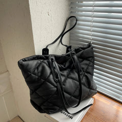 Casual PU Leather Women Tote Bag Laptop Computer Padded Handbag