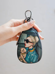 Casual Painted Women Girls Key Bag PU Leather Key Wallets Housekeepers Car Key H