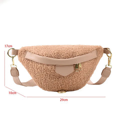 Plush Crossbody Bag Lamb Wool Waist Bag