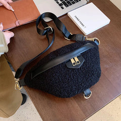 Plush Crossbody Bag Lamb Wool Waist Bag