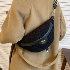 Plush Crossbody Bag Lamb Wool Waist Bag