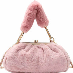Casual Plush Shoulder Bags Women Handbags Ladies Chain Crossbody Bag