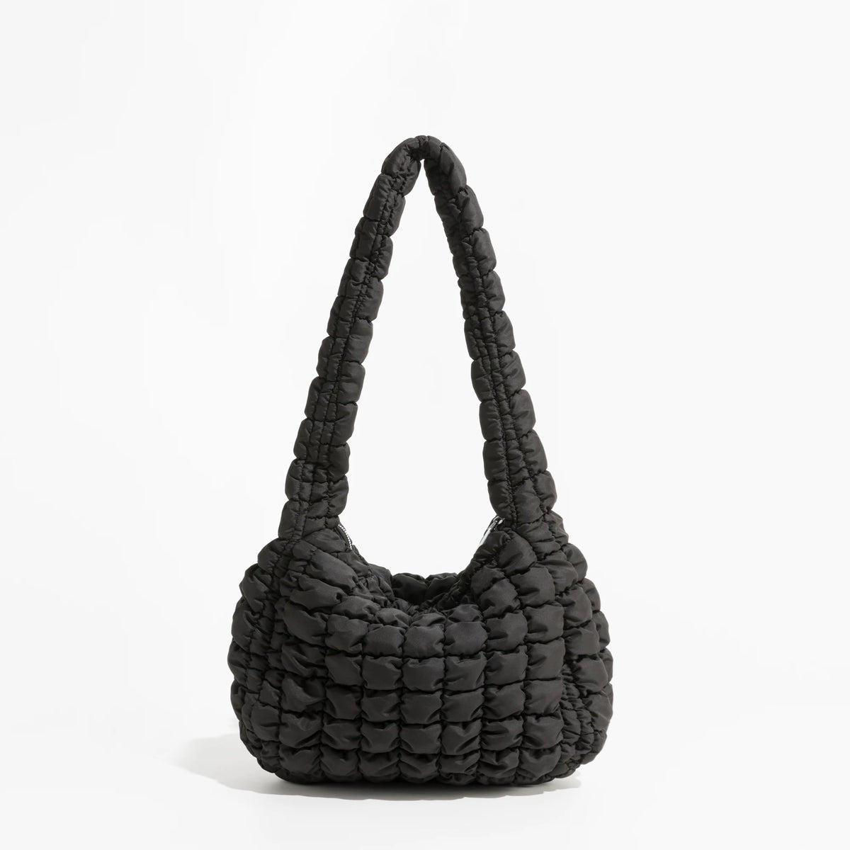 Ruched Quilted Canvas Shoulder Bag Women Handbag Crossbody Large Capacity Purse