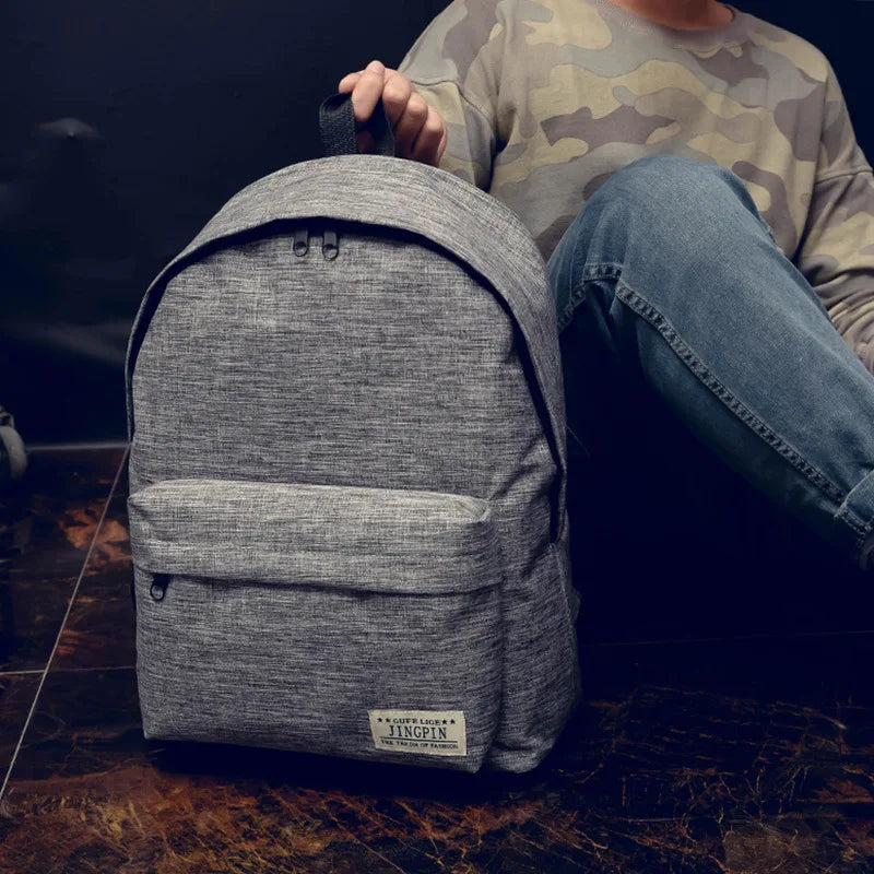 Canvas Backpack School College Student Bag Men Women