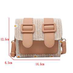 Daisy Embroidery Crossbody Bag Ladies Shoulder Straw Bag