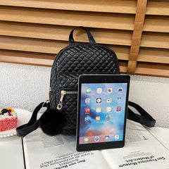 Casual School Style Lattice Pattern Women Backpack Retro PU Leather
