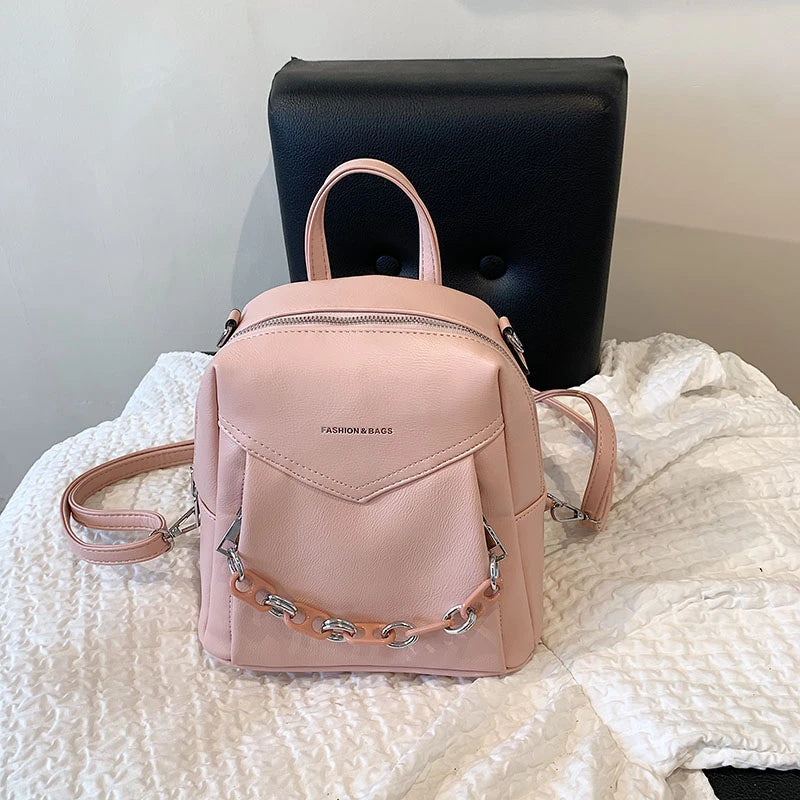 Casual School Women's Backpack Large Capacity PU Leather Women's Backpack