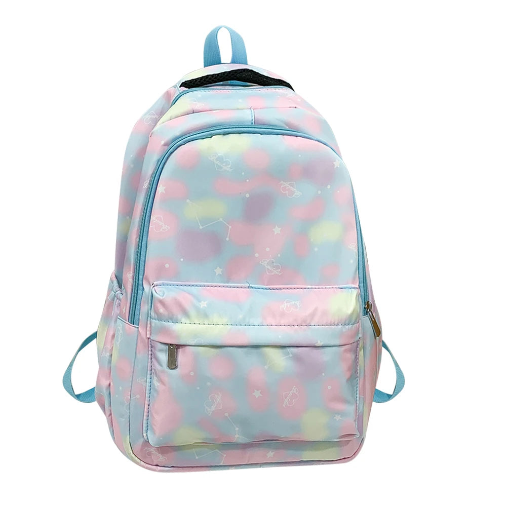 Casual Shoulder Backpack Gradient Print Laptop Backpack School Bag