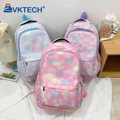 Casual Shoulder Backpack Gradient Print Laptop Backpack School Bag