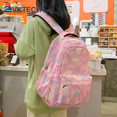 Casual Shoulder Backpack Gradient Print Laptop Backpack School Bag