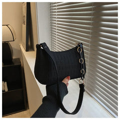 Crescent Saddle Bag Women's Shoulder Handbag Dermatoglyph