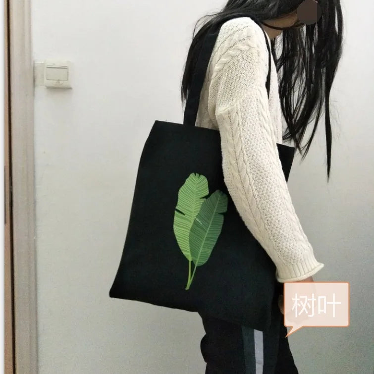 Casual Canvas Shopping Bag Student Shoulder Bag Ladies Casual Shopping Bag