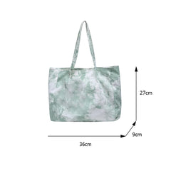Canvas Tie Dye Print Shoulder Bag Large Capacity Tote