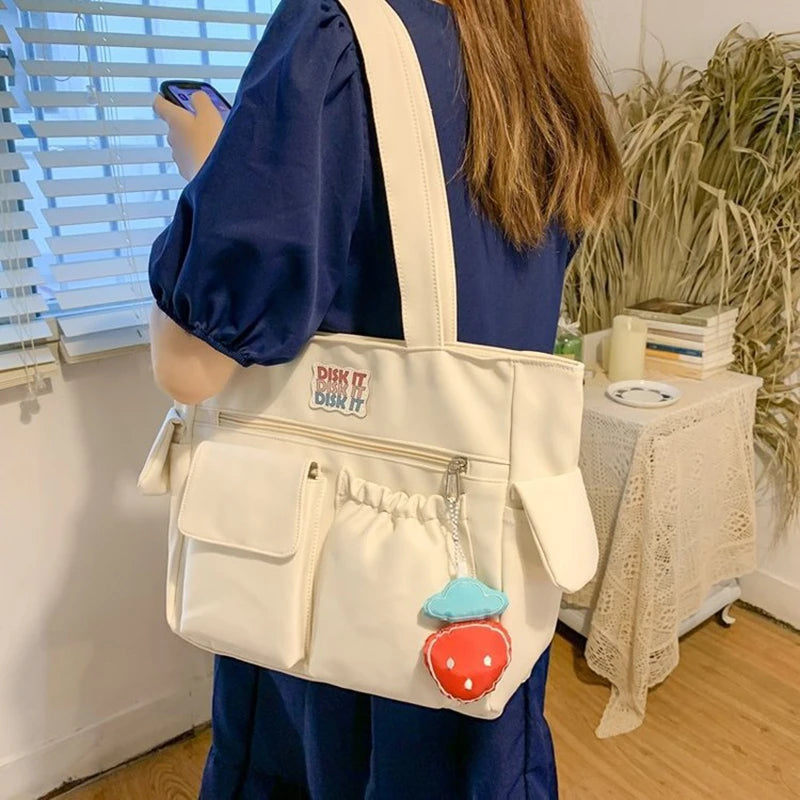 Casual Women Tote Bag Large Capacity Solid Nylon Female Single Shoulder Bag