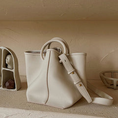 Casual Small Tote Round Handle Women Handbags Soft Matte Leather Shoulder Crossb