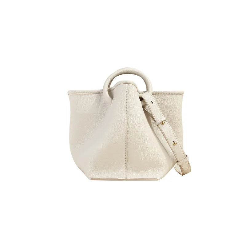 Casual Small Tote Round Handle Women Handbags Soft Matte Leather Shoulder Crossb