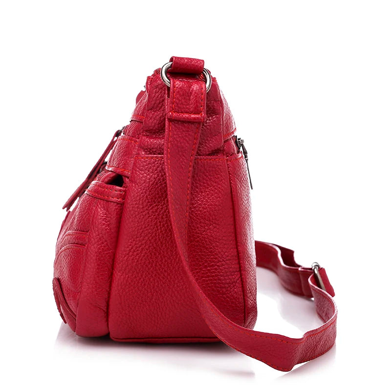 Womens Soft Leather Crossbody Bag