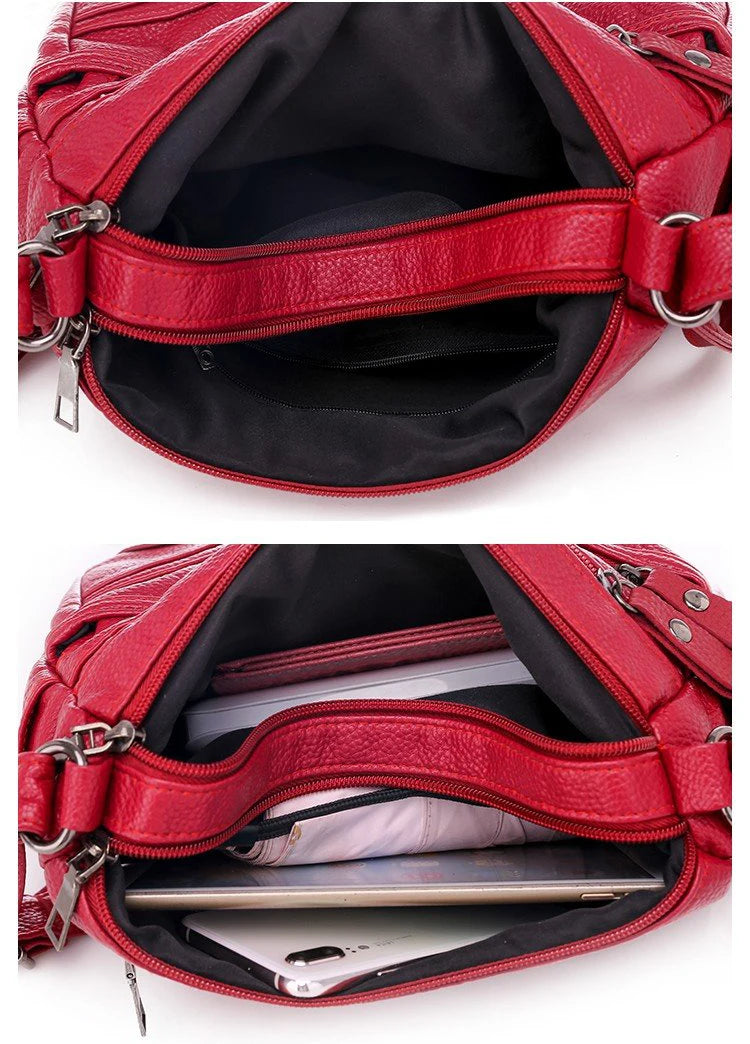Womens Soft Leather Crossbody Bag