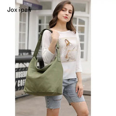 Casual Solid Handbag Shoulder Bag for Women Large Capacity Canvas Bag