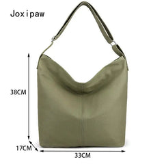 Casual Solid Handbag Shoulder Bag for Women Large Capacity Canvas Bag