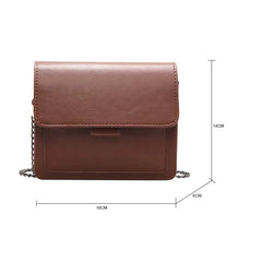 Classic Leather Handbag Solid Sling One Shoulder Bag
