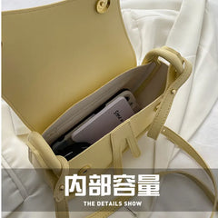 Casual Solid PU Leather Shoulder Crossbody Saddle Bag For Women
