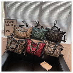 Soft Quilted Cotton Crossbody Messenger Bag Big Tote Handbags