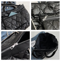 Soft Quilted Cotton Crossbody Messenger Bag Big Tote Handbags