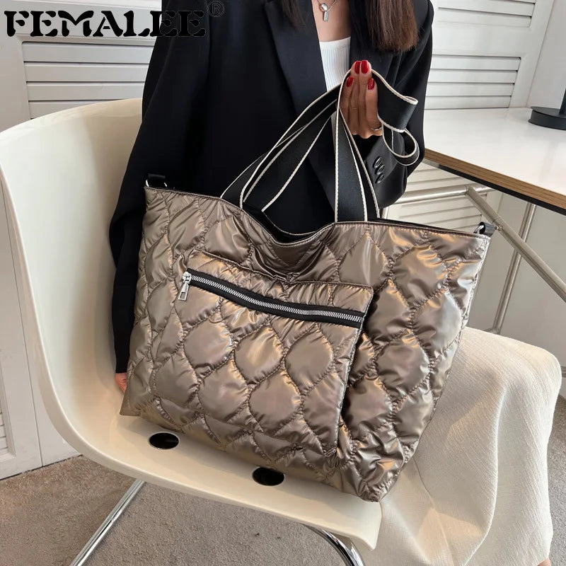 Soft Quilted Cotton Crossbody Messenger Bag Big Tote Handbags