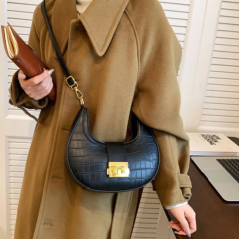 Stone Print Hand Carrying Dumpling Bag - Female Shoulder Bag