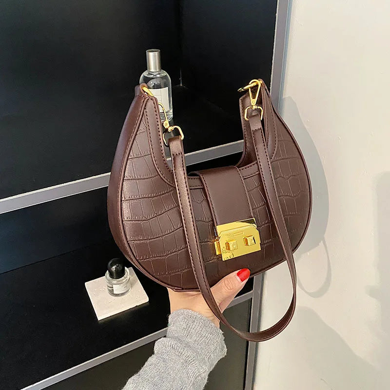 Stone Print Hand Carrying Dumpling Bag - Female Shoulder Bag