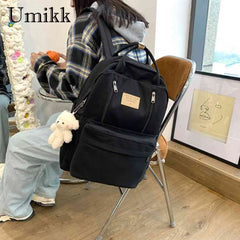 Solid Backpack for Girls Large Capacity Sports Backpack