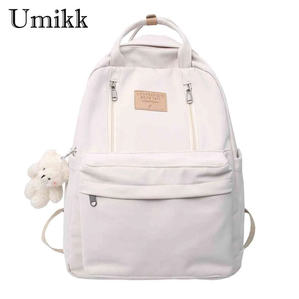 Solid Backpack for Girls Large Capacity Sports Backpack