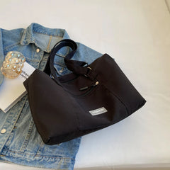 Casual Style Large Canvas Tote Bag for Women Spring Shoulder Side Bag