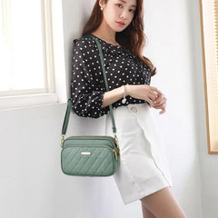 Casual Three Layer Lozenge Shoulder Bag For Women
