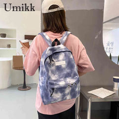 Tie Dye School Backpack Women Large Capacity Soft for College Student